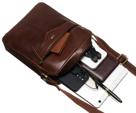 Torba skórzana + Etui PTN 711-TUM Brown