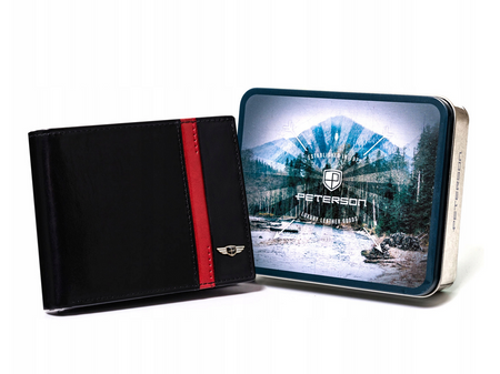 Men's leather wallet PTN N992-VTP BL-RED