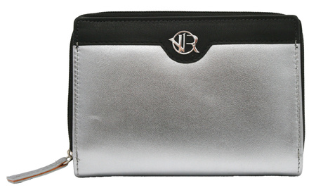 Portfel damski skórzany RV-791-SLA Silver black