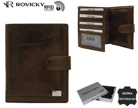 Leather wallet RFID ROVICKY PC-108L-BAR