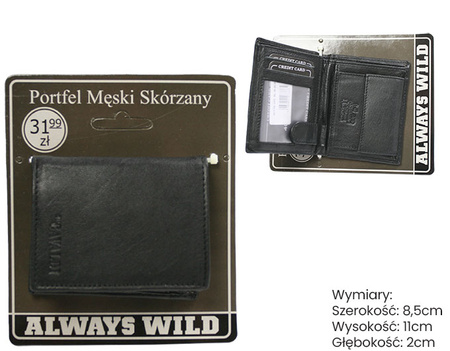 Portfel męski skórzany Blister N0036-GPL-BL Black