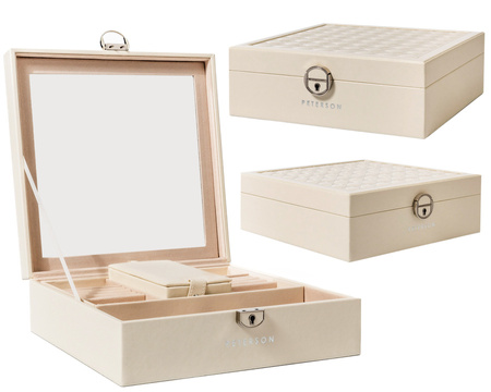 Plastic and leatherette jewelry box PTN SZK-03