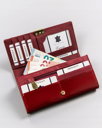 Portfel skórzany ROVICKY RH-27A-1-SAF Red