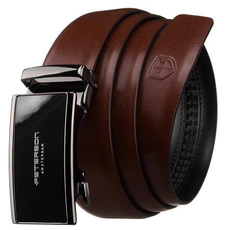 Pasek automat skórzany PTN A008 Brown
