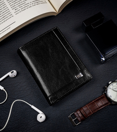 Portfel męski skórzany 12831-BAR Black