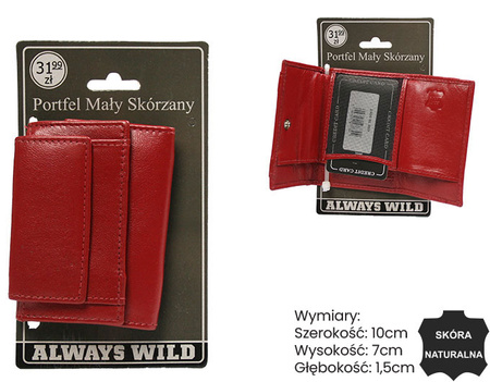Portfel męski skórzany Blister 1404-BL Red