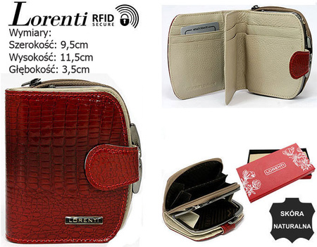 Portfel damski skórzany 43972-RS-RFID-0997 Red