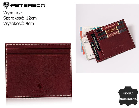 Skórzane etui na dokumenty PTN CAW22722 Bordo