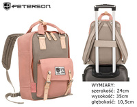 Plecak z poliestru PETERSON PTN 2023-5 Gray+Pink