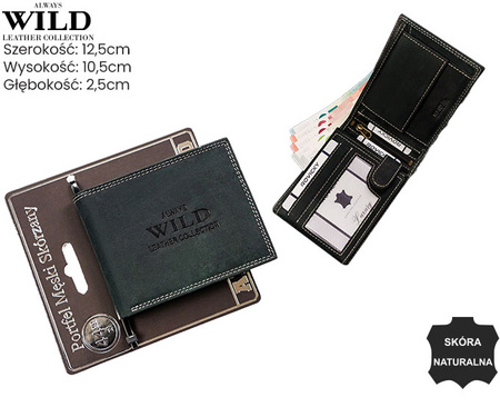 Portfel męski skórzany na blistrze N992-CHM-BL Black