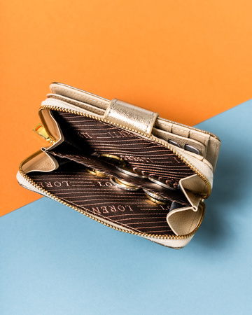 Portfel damski skórzany 76115-BLA Gold