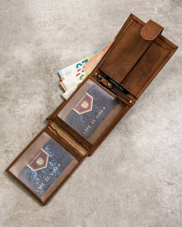 Zestaw prezentowy: skórzany portfel i brelok PETERSON PTN SET-M-N992L-CHM