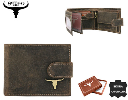 Portfel męski skórzany RM-24-15L-BAW BROWN
