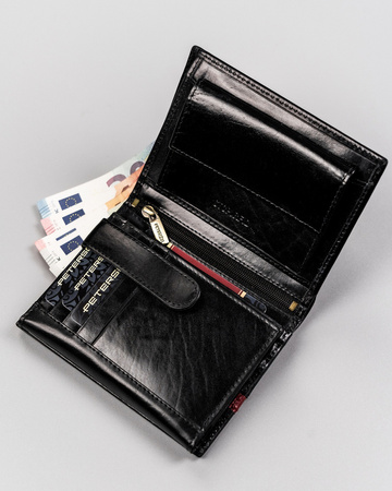 Men's leather wallet PTN N104-VTP BL-RED