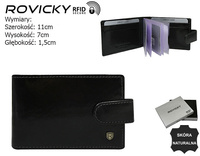 Skórzane etui na karty RFID ROVICKY TW-02-RVT Black