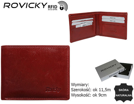 Portfel mały skórzany N1904-RVTK RED