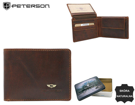 Portfel skórzany RFID PTN WL-1012-COM Cognac