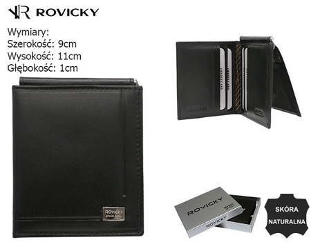 A compact men's money clip made of genuine leather CPR-12-NBAR Black