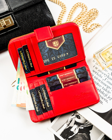 Portfel damski skórzany PTN 76112-BFBC Red