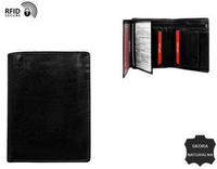 Men's leather wallet D1072-VT-NL-BP BLACK