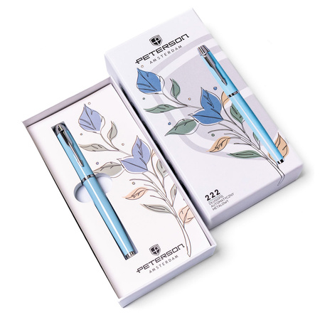 Długopis w pudełku Peterson PTN 222-GB L.Blue-Silver