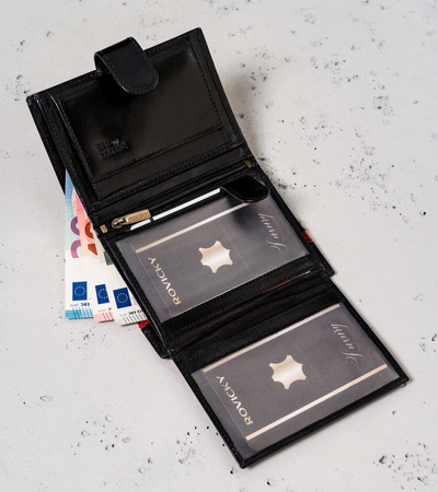 Men's Leather Wallet N62L-RVTP-3067 Black-Red