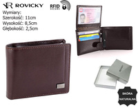 Portfel męski skórzany RFID Rovicky CPR-021-BAR
