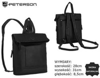 Leather bagpack PETERSON PTN PLE-369-SNC