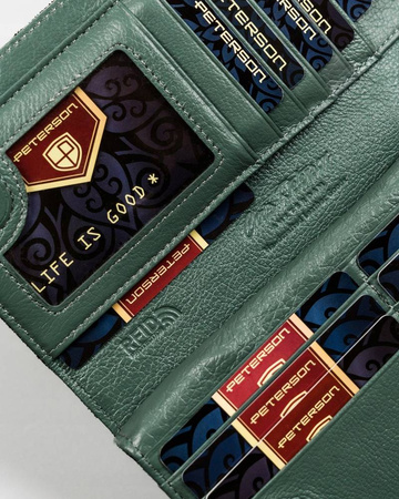 PETERSON PTN 421431-MD RFID leather wallet