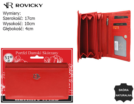 Portfel damski skórzany na blistrze R-D1520-NCD-BL Red