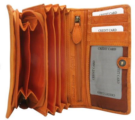 Portfel damski skórzany R-N22-ZPT Orange