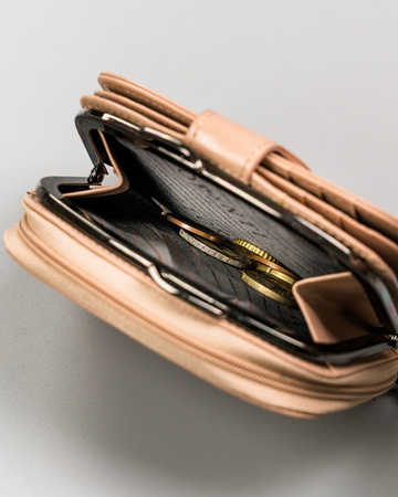 Women's leather wallet 43972-CIS-3320 BEIGE