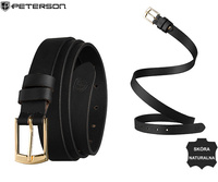 Pasek damski skórzany PTN LTP-24 Black-Gold