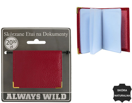 Skórzane etui na dokumetny 302-BL Pink