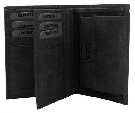 Leather wallet CZ-04-HLF Black