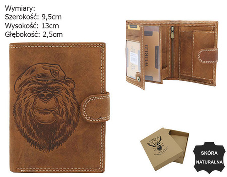 RFID leather wallet Always Wild N4L-CHM-BEAR-2