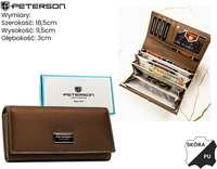 Portfel damski skóra naturalna+PU PTN PS122-HNL Brown