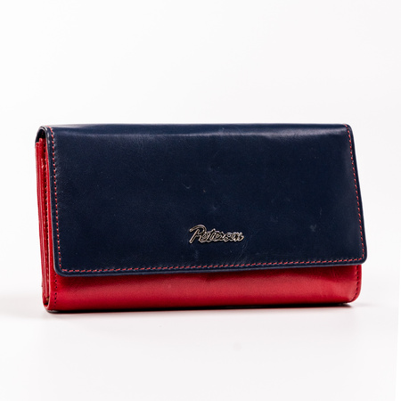 Portfel skórzany PTN KA-19 Navy+Red