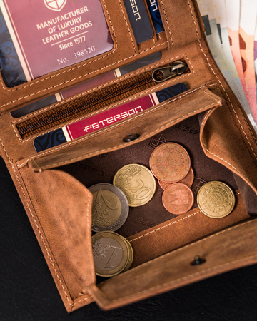 Portfel skórzany PTN 324 2-1-5 COGNAC