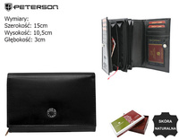 A women’s leather wallet in a horizontal orientation PTN D15-NGV Black