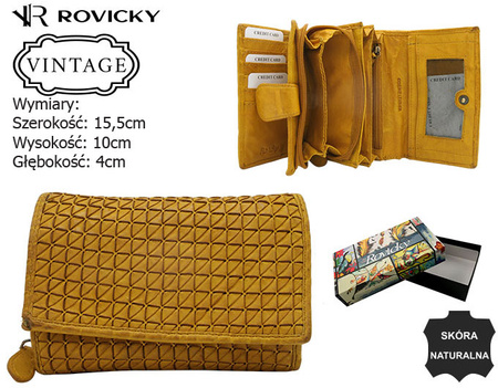 Portfel damski skórzany R-N19-ZPT Yellow
