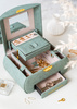 Green Jewelry Box with Flower Decoration Peterson PTN SZK-01
