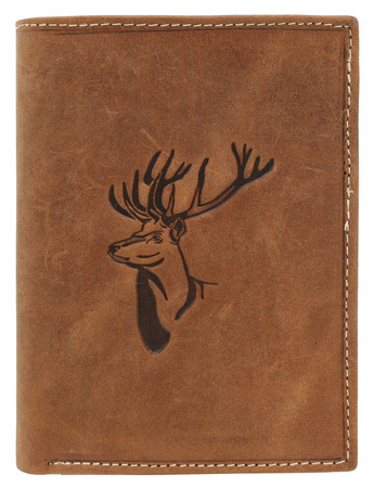 Portfel męski skórzany Blister N4-CHM-DEER-BL Cognac
