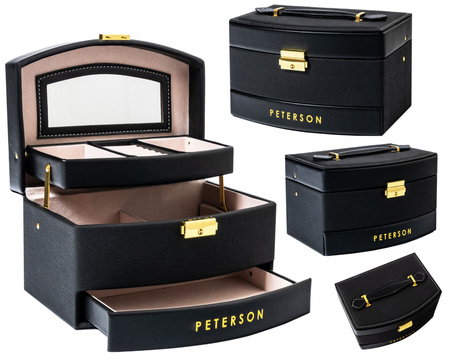 Black Eco-Leather Jewelry Box Peterson PTN SZK-02