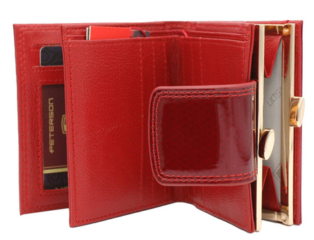 Portfel skórzany RFID PETERSON PTN 42329-SBR Red