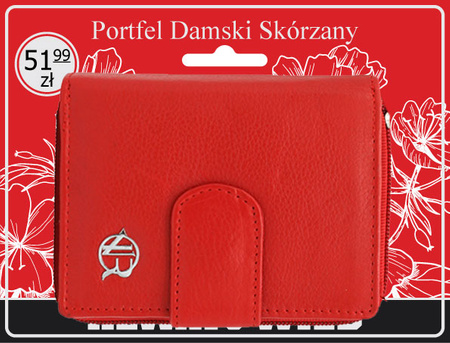 Portfel damski skórzany na blistrze R-DLL2-NCD-BL Red
