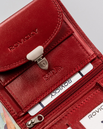 Women's leather wallet R-RD-39-GCL Red