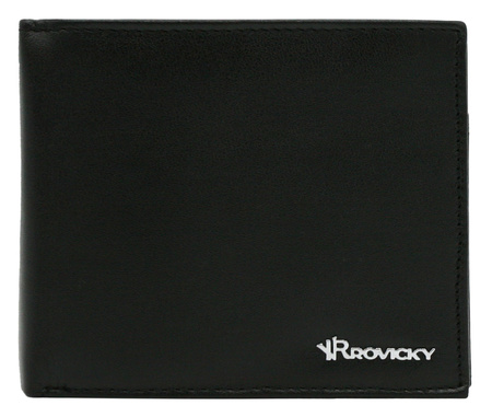 Gift set: large men's wallet made of genuine leather and a stylish keychain ROVICKY R-SET-M-N992-KCS