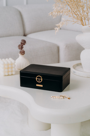 A jewelry box made of eco-leather PTN SZK-06 Black