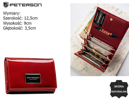 Portfel damski skórzany PTN PH30-1-SAF Red